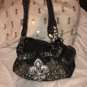 Western blingy leather purse